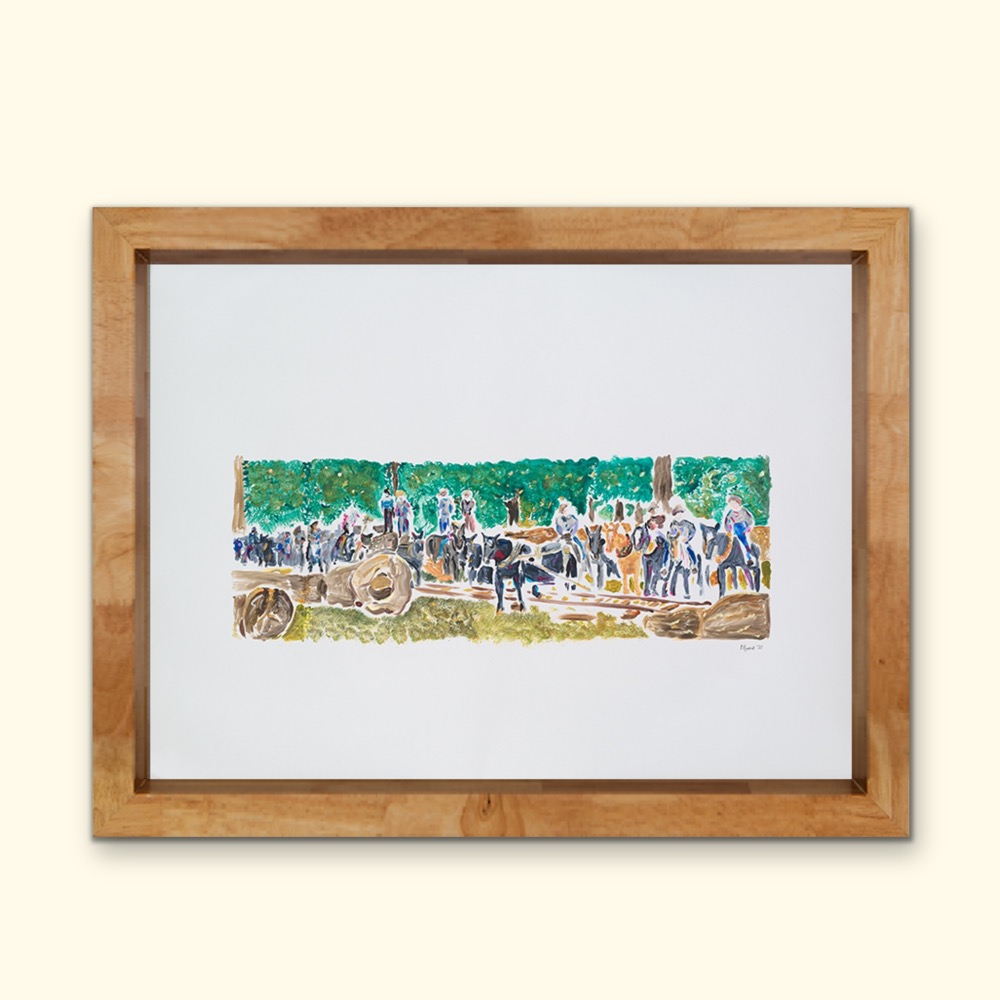 Example of framed East Texas History wall art.